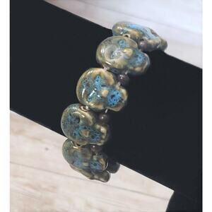 Vintage Stretch Bracelet / Bangle - Skull Bracelet